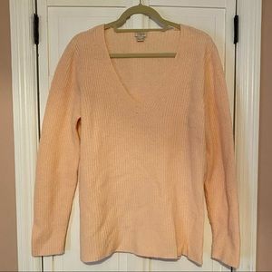 jcrew seashell pink vneck sweater